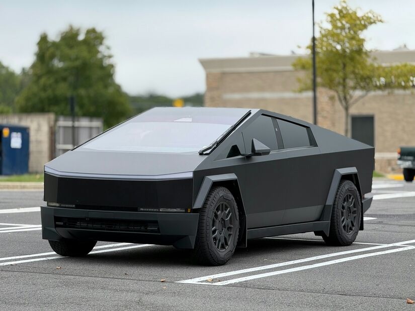 Tesla Cybertruck shown as part of military testing and defense innovation linked to future battlefield technology.